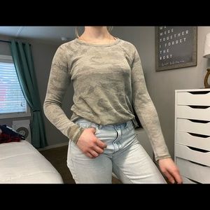 american eagle crew neck camp print thermal